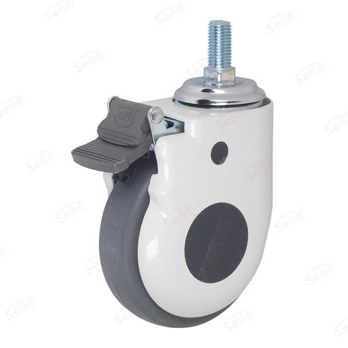 Колесо для больничной кровати - HB01-02D-100TPR-G - Zhongshan Seño Casters and Wheels Man Co.,Ltd - из полипропилена / с тормозом / поворотный