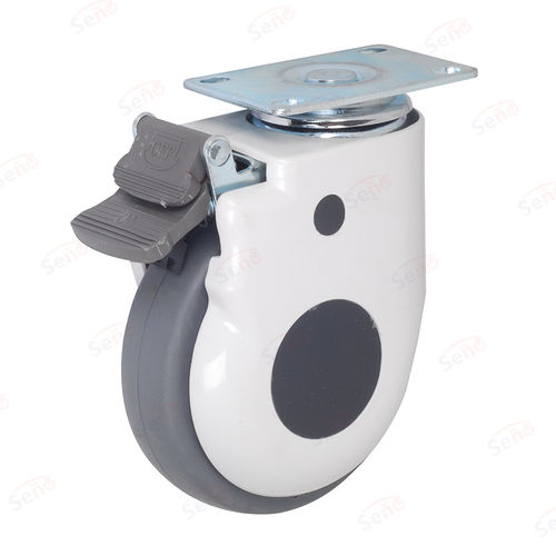 Колесо для больничной кровати - HB01-01D-100TPR-G - Zhongshan Seño Casters and Wheels Man Co.,Ltd - из полипропилена / с тормозом / поворотный