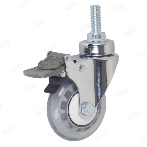 Колесо для медицинской тележки - ME06-02D-75PU-CN - Zhongshan Seño Casters and Wheels Man Co.,Ltd - из полипропилена / с тормозом / поворотный