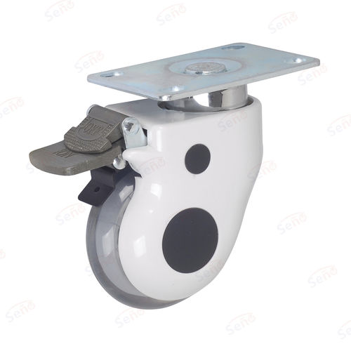 Колесо для медицинской тележки - ME06-01D-75PU-C - Zhongshan Seño Casters and Wheels Man Co.,Ltd - из полипропилена / с тормозом / поворотный