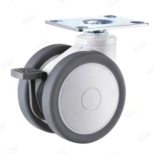 Колесо для медицинской тележки - ME04-01D-100TPRG - Zhongshan Seño Casters and Wheels Man Co.,Ltd - с тормозом / поворотный