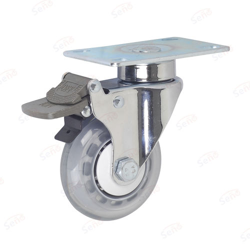 Колесо для медицинской тележки - ME06-01D-75PU-CN - Zhongshan Seño Casters and Wheels Man Co.,Ltd - из полипропилена / с тормозом / поворотный
