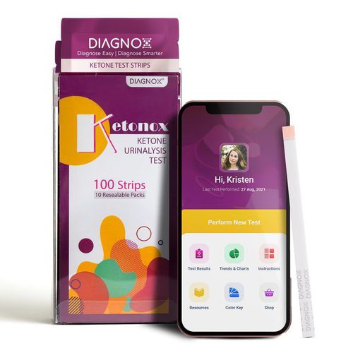 Тест-полоска для мочи - Ketonox  - Diagnox Health - на кетоз / для диабета / для анализа мочи