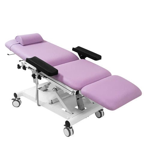 Электрическое кресло для забора крови - Vrely - VOG MEDICAL - на аккумуляторе / на роликах / с подлокотниками