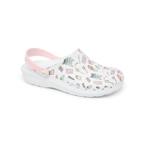 Медицинские сабо для женщин - ODEN PRINT ENFERMERA - Suecos Footwear - непромокаемое / противомикробное / розовое