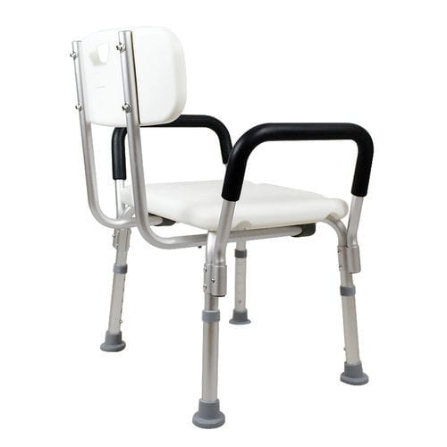 Стул для душа с подлокотниками - HQ505L - Zhongshan Hanqi Medicalequiment Technology - со спинкой / из пластика