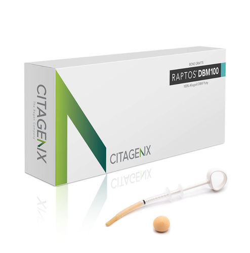 Костный заменитель аллогенный трансплантат - Raptos® DBM100 - Citagenix - для хирургической стоматологии / гибкий