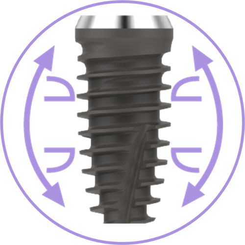 Цилиндрический зубной имплантат - TORX++ - Korea Dental Implant Inc - из титана / конический / прямой