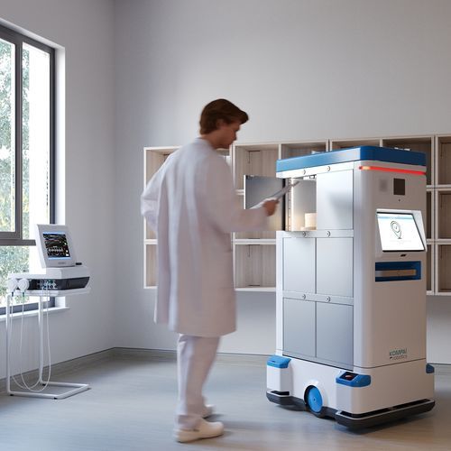 Робот телеприсутствия для больниц - AMR  - KOMPAÏ robotics - телеконсультации / удаленные консультационные услуги / телемониторинг