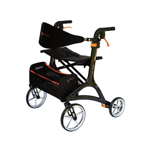 4-колесный ролятор - 925HDBK - Rhythm Healthcare - алюминиевая рама / с сиденьем / с корзиной