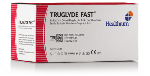 Шовный материал рассасывающийся - Truglyde Fast - Healthium Medtech - для хирургии мягких тканей / 8-0 / 2