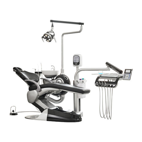Стоматологическая установка с гибким подголовником - M2+ - Foshan Safety Medical Equipment Co., Ltd. - с аппаратом для гигиены / с держателем инструментов / со светодиодной подсветкой