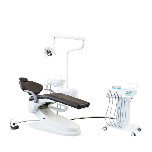 Стоматологическая установка с электрическим креслом - M1++ - Foshan Safety Medical Equipment Co., Ltd. - с гибким подголовником / с аппаратом для гигиены / с держателем инструментов