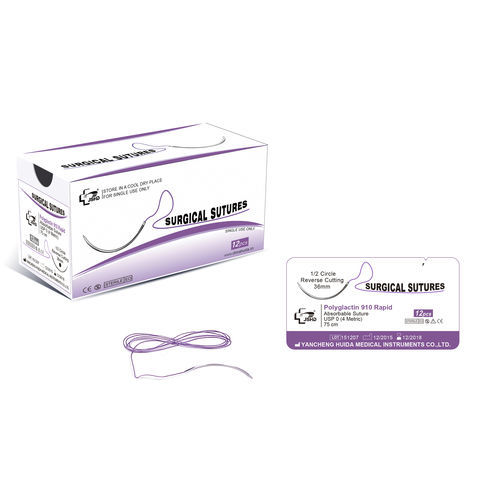 Шовный материал рассасывающийся - Polyglactin 910 - Jiangsu Huida Medical Instruments - для общей хирургии / 11-0 / 10-0