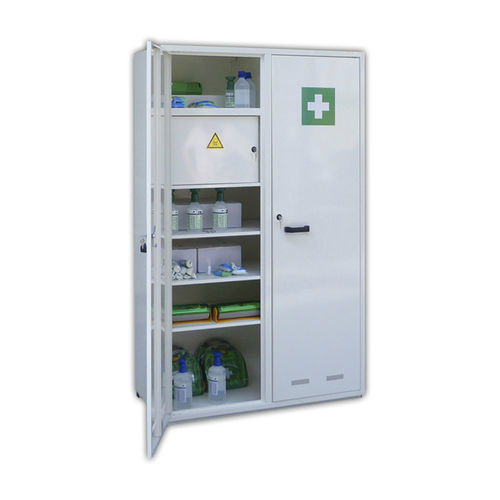 Шкаф для аптеки - AS5DD - Ecosafe - с полкой / с дверью / белый