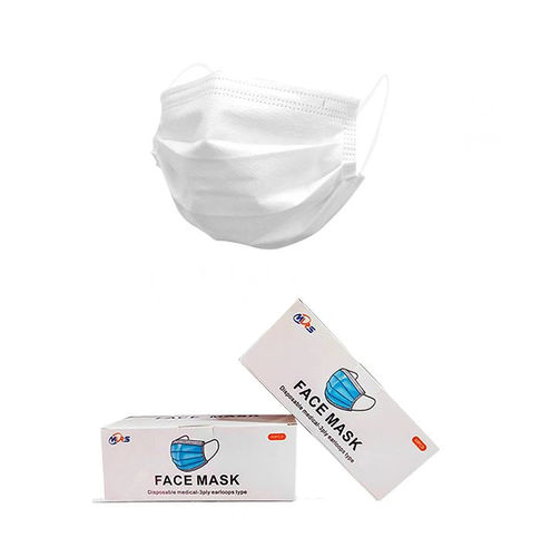 Xирургическая маска для взрослых - Xiantao Yuanjie Nonwoven Products - упаковка 50 штук / белая / для одноразового использования