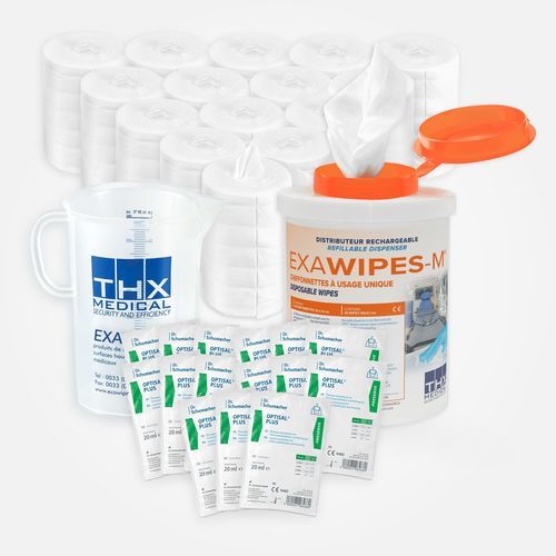 Очищающие салфетки для полов и поверхностей - EXAWIPES-M + OPTISAL PLUS - THX MEDICAL - 30 штук / 15 штук