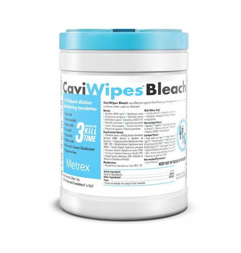 Очищающие салфетки для полов и поверхностей - CaviWipes™ Bleach - Metrex - 90 штук