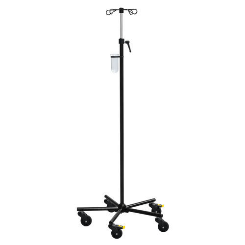 Стойка для сыворотки на роликах - MEDI-CARE Black Edition - SIMPEX - 2 крюка / для кровати / для шприцевых насосов