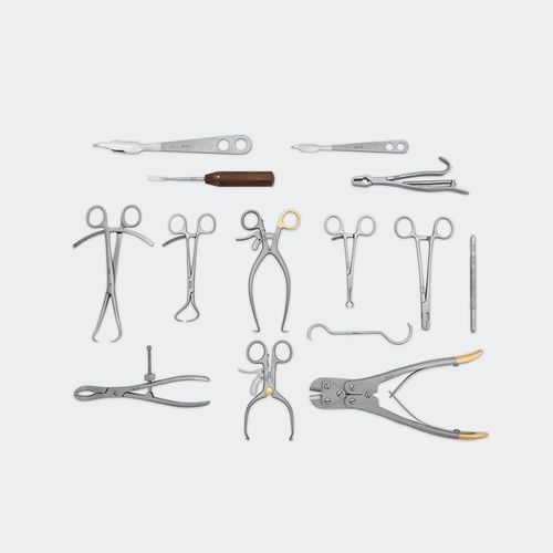 Комплект ветеринарных инструментов для ортопедической хирургии - KOLarge - Blue Surgical Instruments - для крупных животных