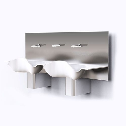 Хирургический умывальник 2 секции - OR-L136 - LASA - из нержавеющей стали / из Corian® / электронное управление
