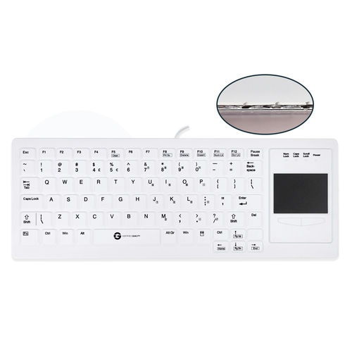 Медицинская клавиатура с сенсорной панелью - XTRA TOUCH PROTECT KSI-U10120 - GETT Asia Ltd. - из силикона / моющаяся / USB