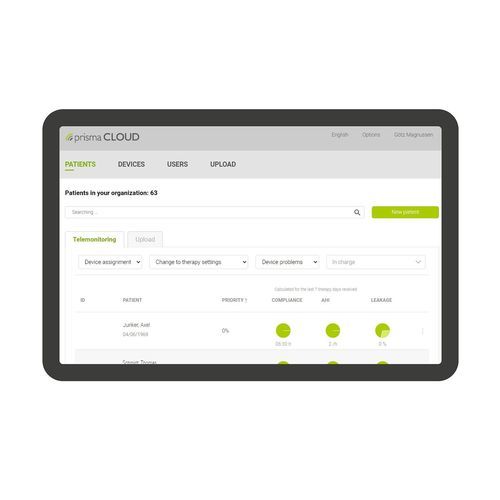 Программное обеспечение для управления данными - prisma CLOUD - Löwenstein Medical Technology GmbH + Co. KG - для обеспечения безопасности / медицинское / телемедицинские услуги