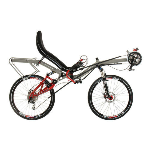 Лежачий велосипед с педалями - MAX - Azub Bike - для взрослых / красная / серая