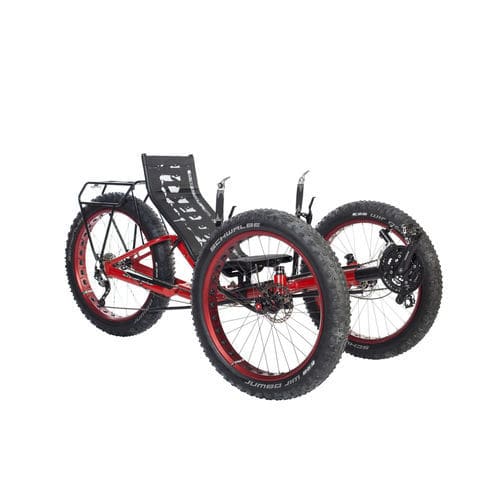 Лежачий трехколесный велосипед с педалями - FAT - Azub Bike - для взрослых / складной / черный