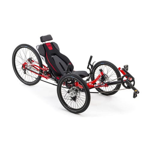 Лежачий трехколесный велосипед с педалями - SPRINT X TOUR - ICE Trikes - для взрослых / черный / красный