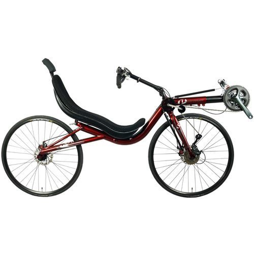 Лежачий велосипед с педалями - Zelus - Cycles Performer - для взрослых / красная