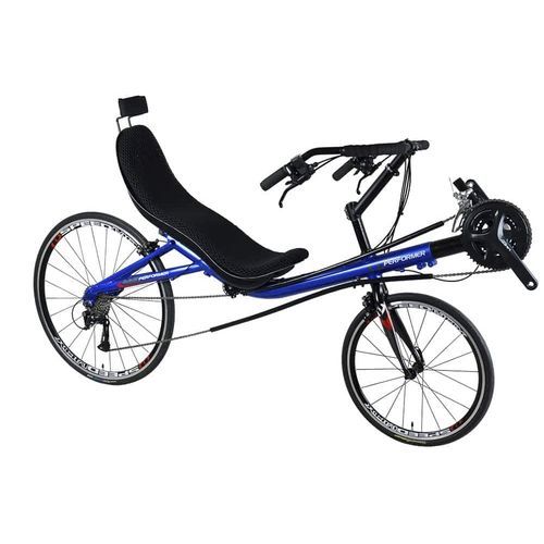 Лежачий велосипед с педалями - Unicorn - Cycles Performer - для взрослых / синяя