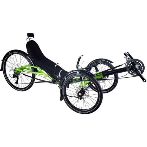 Лежачий трехколесный велосипед с педалями - Trike F - Cycles Performer - для взрослых / зеленый