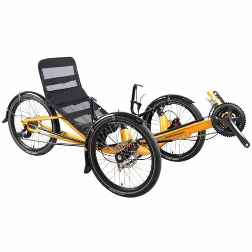 Лежачий трехколесный велосипед с педалями - Trike JC20 - Cycles Performer - для взрослых / оранжевый