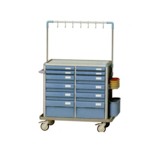 Медицинская тележка - Tianjin Kangli Medical Instrument - для хранения / из алюминия / с выдвижным ящиком