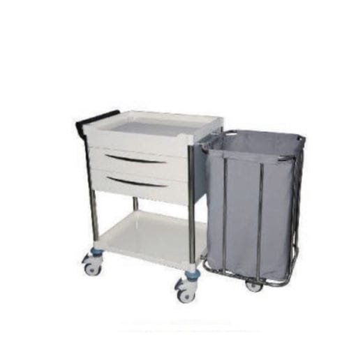 Медицинская тележка с мешками - B-23 - Tianjin Kangli Medical Instrument - с полкой / 2 дверцы / 1 мешок