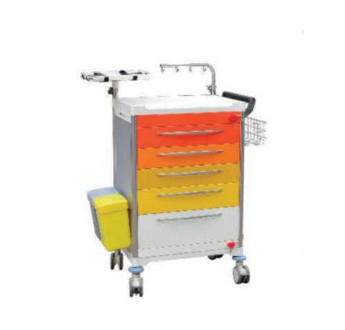 Тележка для неотложной помощи - Meige - Tianjin Kangli Medical Instrument - из алюминия / из пластика / из металла