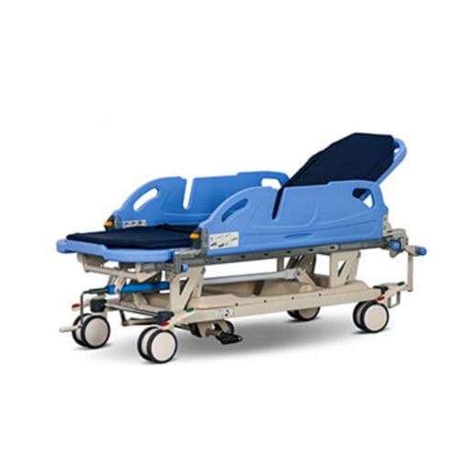 Тележка-каталка перекладчик пациента - Tianjin Kangli Medical Instrument - гидравлическая / с регулируемой высотой / 2 секции