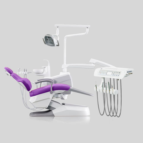 Стоматологическая установка с электрическим креслом - A5 - FOSHAN ESAY MEDICAL TECHNOLOGY CO.,LTD - с гибким подголовником / с аппаратом для гигиены / с держателем инструментов