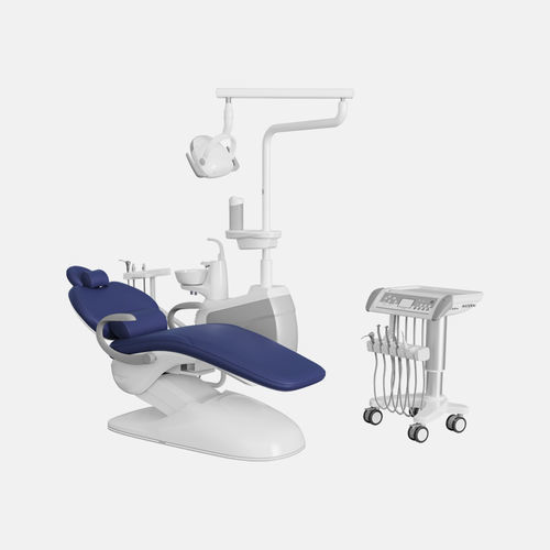 Стоматологическая установка с электрическим креслом - S50 - FOSHAN ESAY MEDICAL TECHNOLOGY CO.,LTD - с гибким подголовником / с аппаратом для гигиены / с держателем инструментов