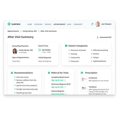Медицинское программное обеспечение - ScienceSoft - телемедицина / для обработки / для планирования