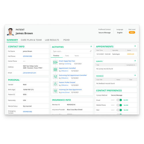 Программное обеспечение CRM - Dynamics 365 - ScienceSoft - медицинское / для учреждений здравоохранения / удовлетворенности пациентов