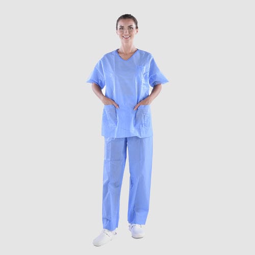 Медицинские брюки и блуза унисекс - Divisa monouso SMS 55  g/m&sup2; - Ramedical - L / M / XL