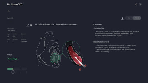 Программное обеспечение для определения рисков для пациентов - Dr. Noon CVD - Mediwhale Inc. - медицинское / для сердечно-сосудистой хирургии / искусственный интеллект