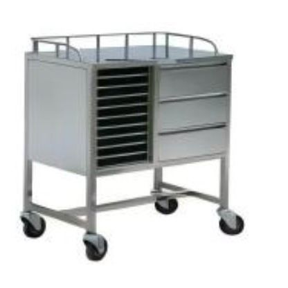 Медицинская тележка - YK-S014 - Topmost Medical Technology Co.,Ltd - из нержавеющей стали / 3 выдвижных ящика