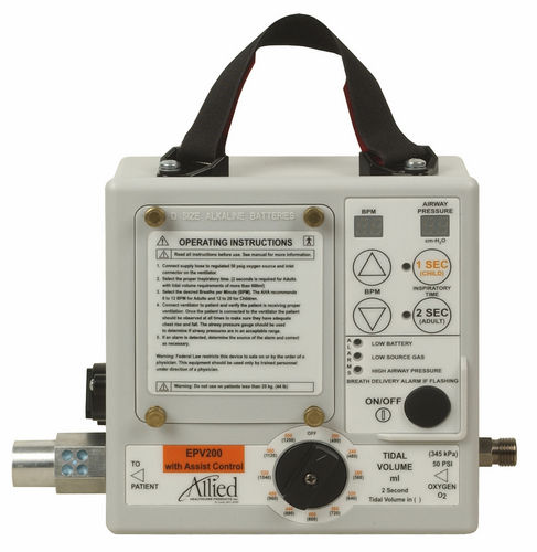 Аппарат ИВЛ для неотложной помощи - EPV200 - Allied Healthcare Products - транспортный / неинвазивный / переносной