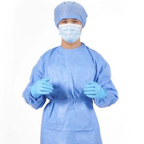 Хирургический халат унисекс - Allmed Medical Products   - нетканый / дышащий / синий
