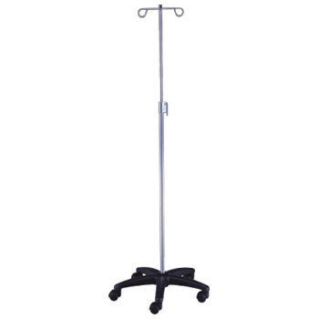 Стойка для сыворотки на роликах - APC-222076 - Apex Health Care - 2 крюка / из нержавеющей стали