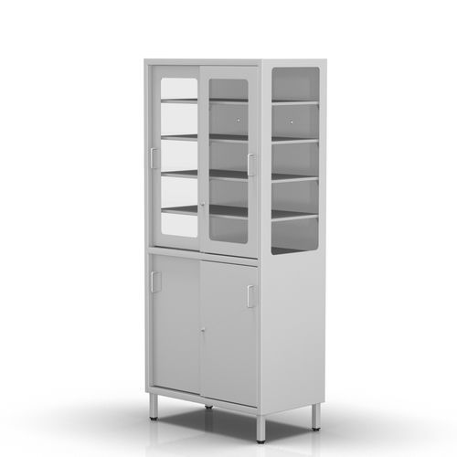 Шкаф для больниц - 2-272 - ALVO Medical - с полкой / с раздвижными дверями / из нержавеющей стали