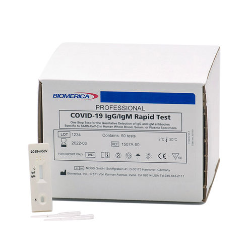Экспресс-тест COVID-19 - 1507A-25 - BIOMERICA  - IgG / иммуноглобулин M / SARS-COV-2